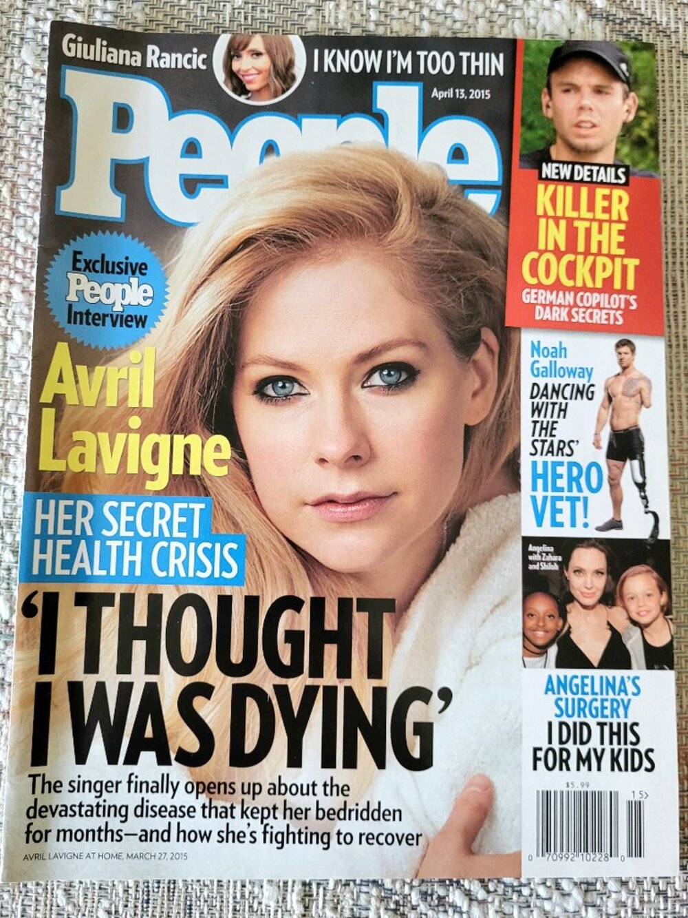 PEOPLE Magazine Avril Lavigne cover story April 13, 2015 Angelina Jolie Mad Men